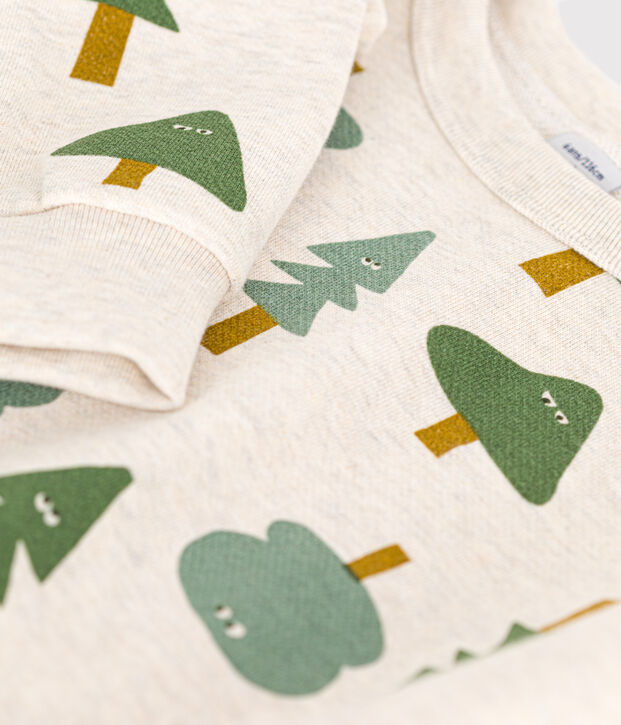 Sweatshirt en molleton enfant gar&ccedil;on beige/multicouleur