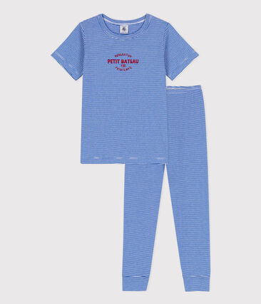 130_nuit - Pyjama manches courtes à rayures en coton enfant