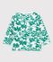 Sweatshirt imprimé végétal en molleton bébé blanc MARSHMALLOW/vert GAZON
