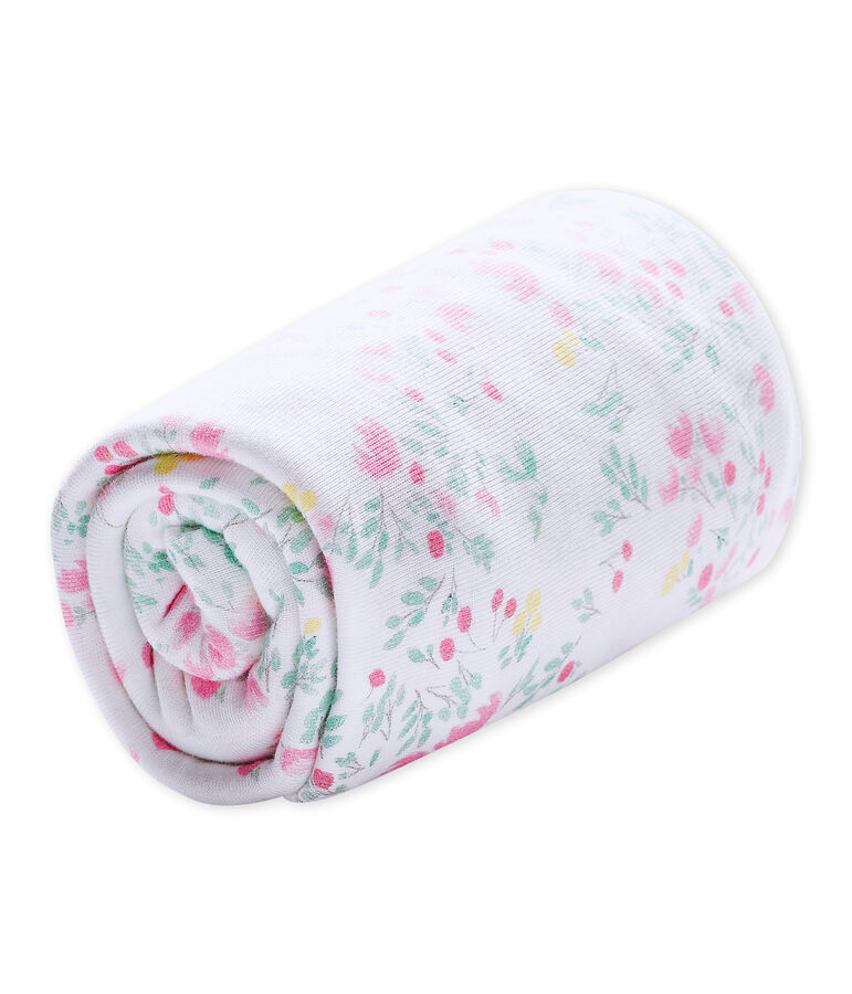 Drap housse b&eacute;b&eacute; fille 120x60 blanc/multicouleur