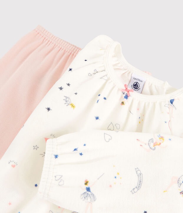 Chemise de nuit imprim&eacute; f&eacute;&eacute;rique petite fille en velours avec legging blanc/multicouleur