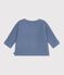 Cardigan b&eacute;b&eacute; tricot point mousse en coton uni bleu