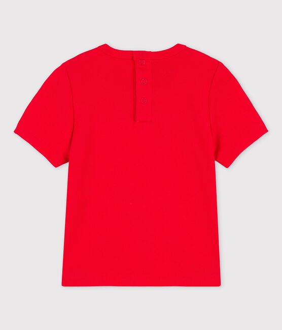 Tee-shirt manches courtes avec motif en coton bébé rouge PEPS