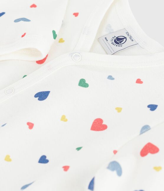 Pyjama bébé sans pieds en coton imprimé blanc MARSHMALLOW/blanc MULTICO