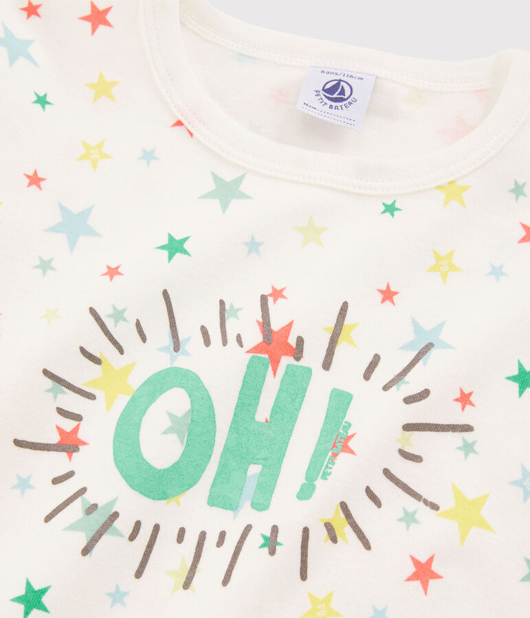 Pyjacourt petit gar&ccedil;on coupe tr&egrave;s ajust&eacute;e blanc MARSHMALLOW/blanc MULTICO