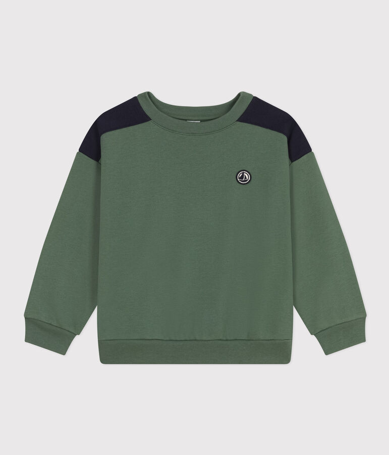 Sweatshirt en molleton enfant gar&ccedil;on vert CROCO
