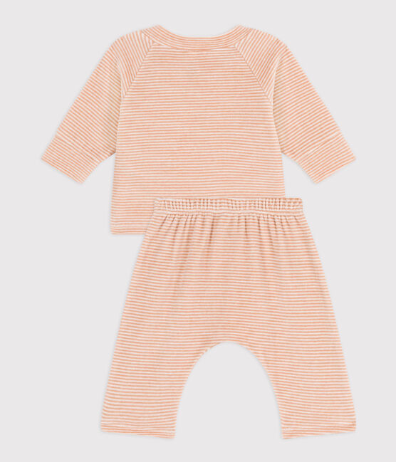 Ensemble 2 pièces bébé en velours en coton VINTAGE/ MARSHMALLOW