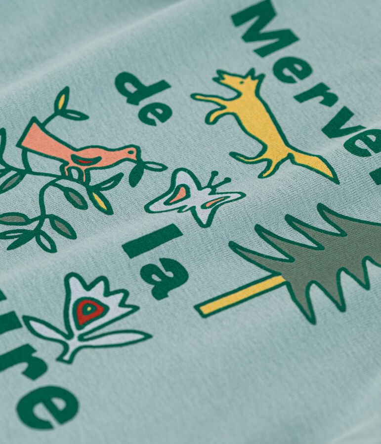 Tee-shirt manches longues en coton enfant fille vert