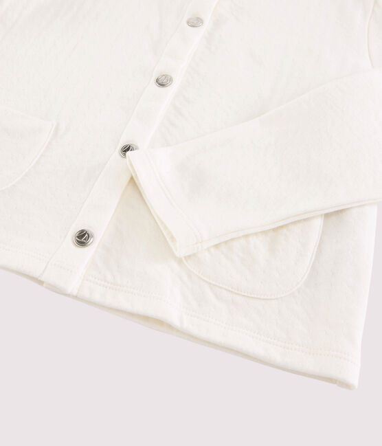 Cardigan en tubique enfant fille blanc MARSHMALLOW