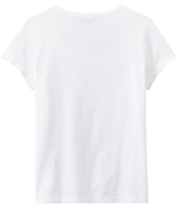 T-shirt femme COL DANSEUSE en jersey fin blanc