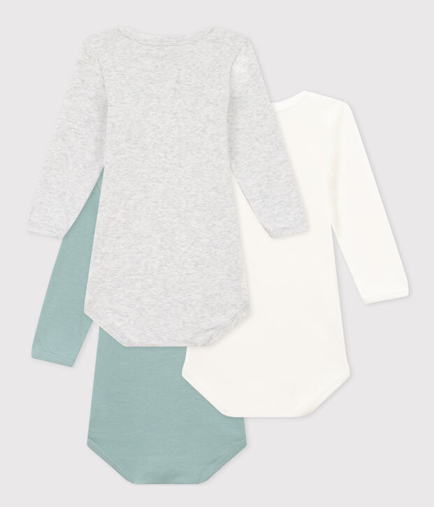 Lot de 3 bodies manches longues b&eacute;b&eacute; en coton multicouleur