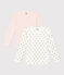 Lot de 2 tee shirts manches longues fleur en coton petite fille variante 1