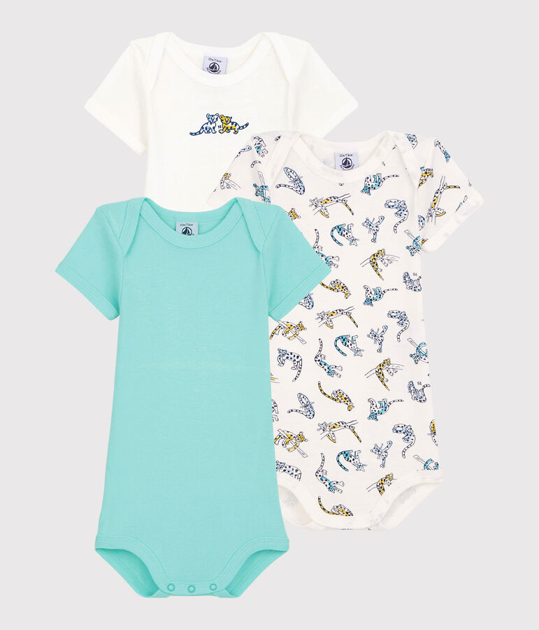 Lot de 3 bodies manches courtes panth&egrave;res b&eacute;b&eacute; en coton biologique variante 1