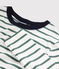 T-shirt col rond iconique en coton Femme blanc MARSHMALLOW/vert VALLEE