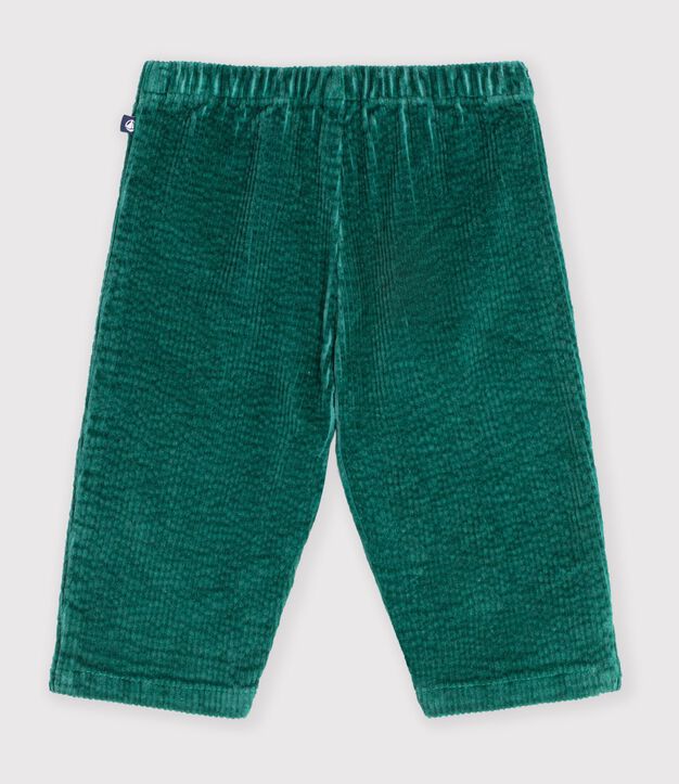 Pantalon b&eacute;b&eacute; en velours uni vert
