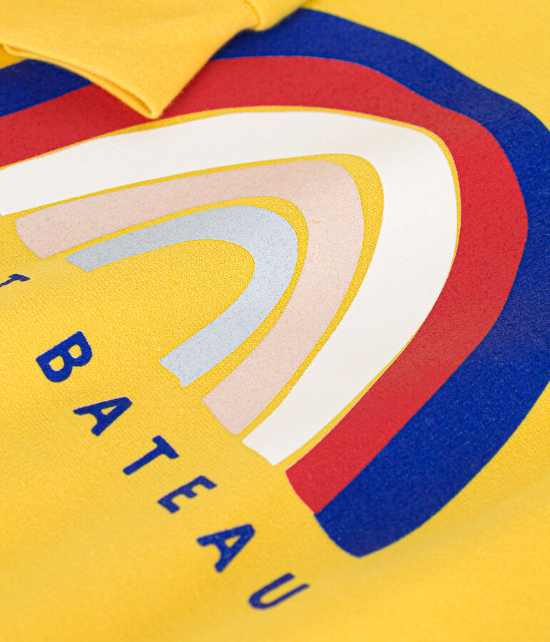 Sweatshirt en molleton l&eacute;ger enfant fille jaune NECTAR