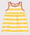 Robe sans manches rayée en jersey bébé jaune ORGE/blanc MARSHMALLOW