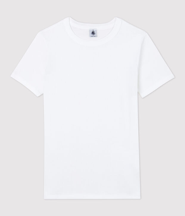 T-shirt col rond iconique en coton Femme blanc