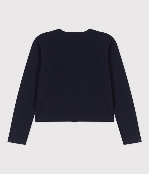 Cardigan &agrave; pressions en coton &eacute;pais Femme bleu marine