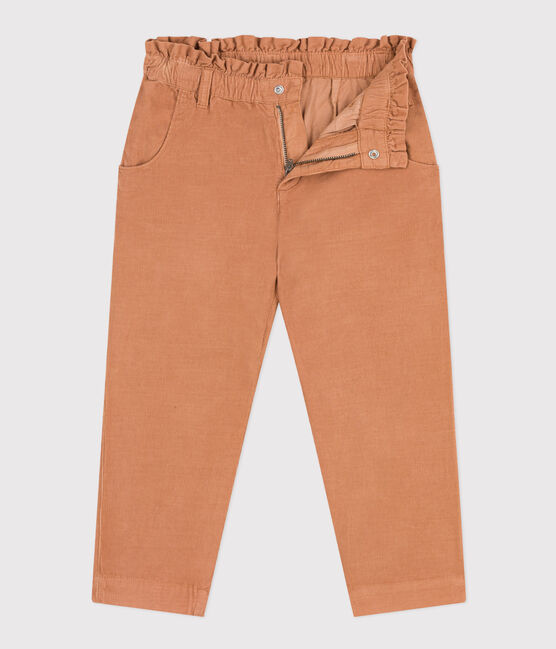 Pantalon droit en velours fin enfant fille rose SIENNA