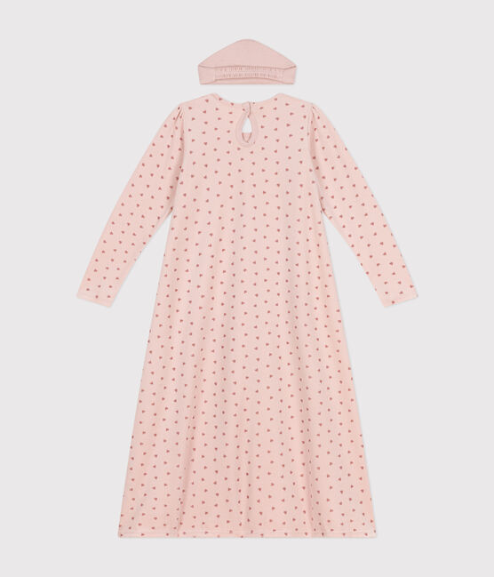 Chemise de nuit et tiare cœur en velours enfant rose SALINE/ ROSEWOOD