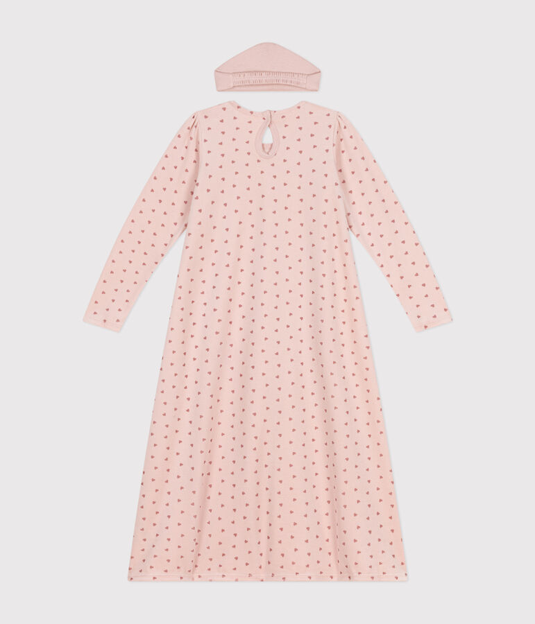 Chemise de nuit et tiare c&oelig;ur en velours enfant rose SALINE/ ROSEWOOD