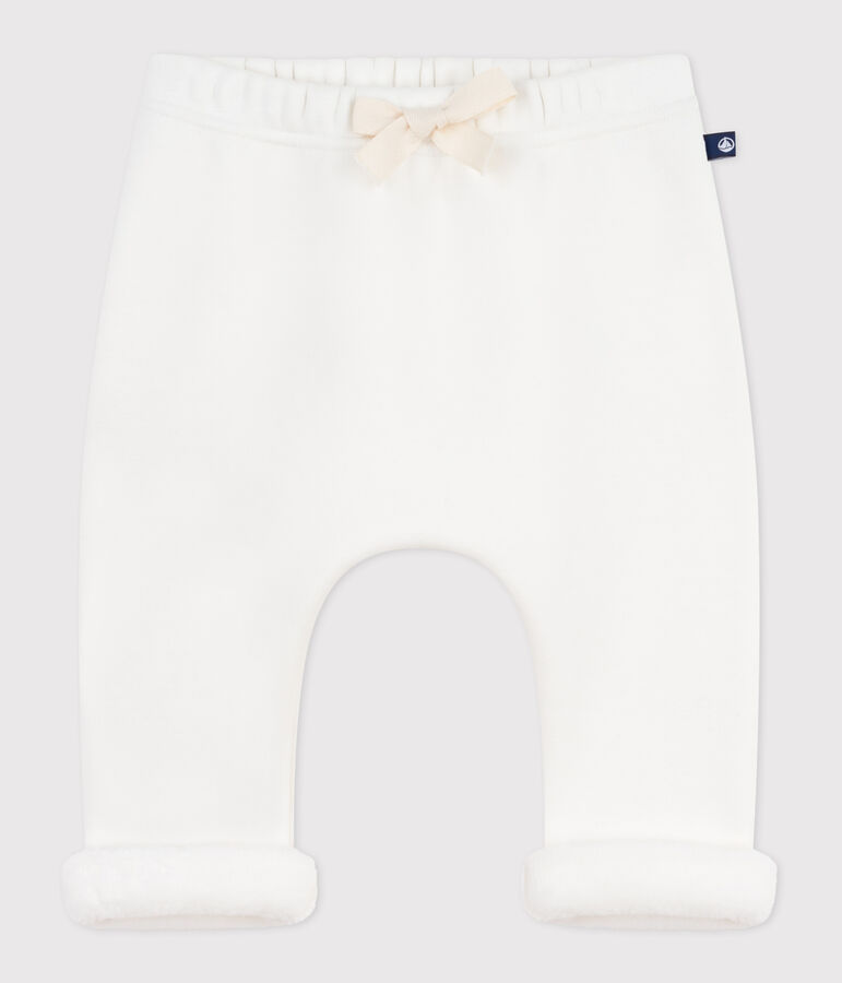 Pantalon b&eacute;b&eacute; en coton uni &eacute;cru MILK