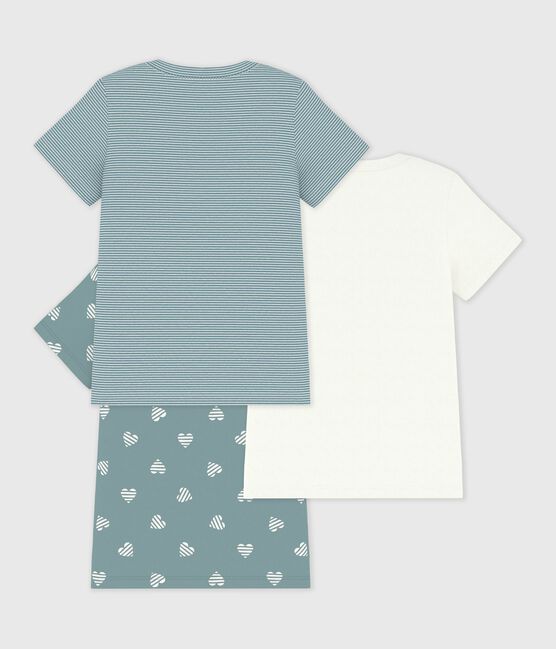 Lot de tee-shirts enfant en coton manches courtes imprimé cœurs variante 1