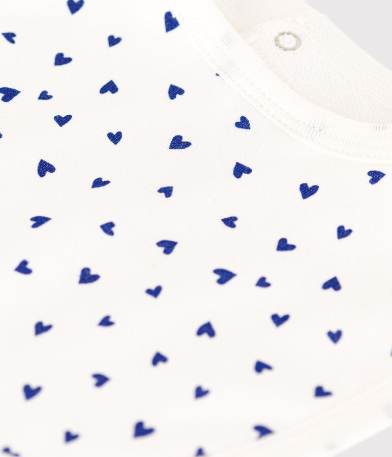 Bavoir unitaire en coton blanc MARSHMALLOW/ NEWBLEU