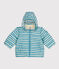 Doudoune rayée capuche rétractable bébé bleu AZUL/blanc AVALANCHE