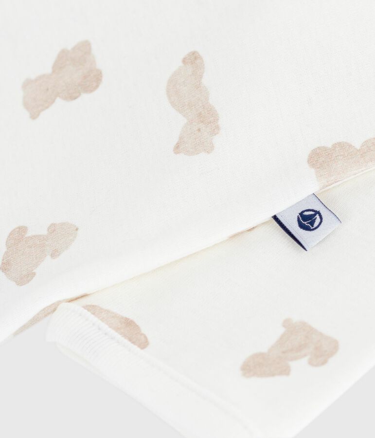 Pyjama b&eacute;b&eacute; sans pieds en coton imprim&eacute; ours MARSHMALLOW/ BRUN