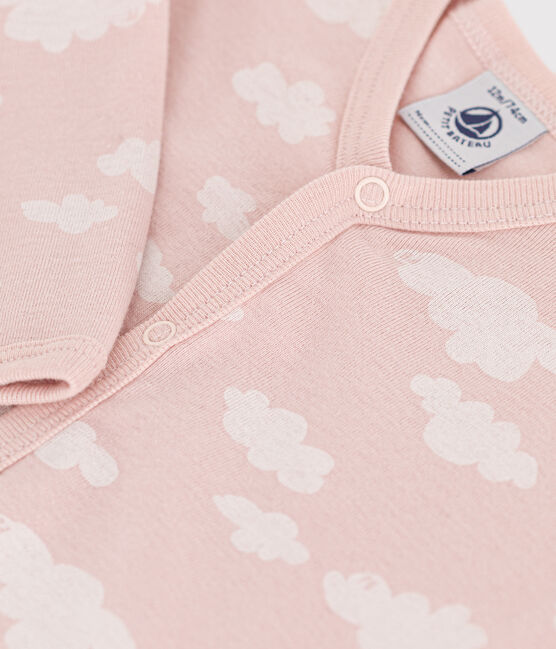 Pyjama bébé sans pieds imprimé en coton SALINE/ MARSHMALLOW