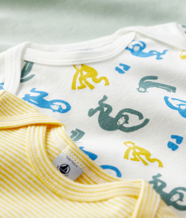 Lot de 3 bodies phosphorescents manches courtes en coton variante 1