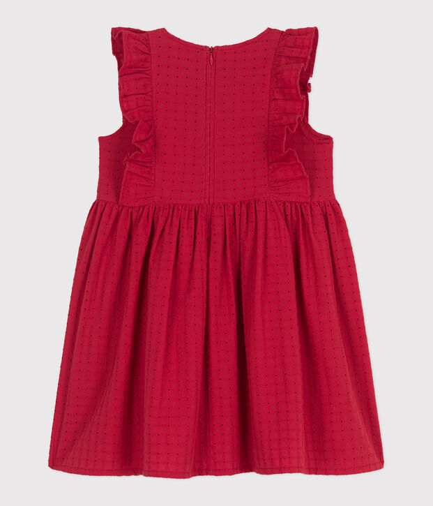 Robe sans manche enfant en coton rouge