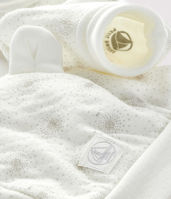 Lot bonnet naissance et chaussons bébé en tubique variante 1