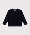 Pull irlandais en coton enfant fille / garçon bleu SMOKING