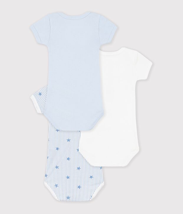 Lot de bodies manches courtes en coton imprim&eacute; &eacute;toiles b&eacute;b&eacute; multicouleur