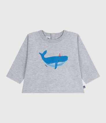 Tee-shirt bébé en coton à manches longues, motif baleine