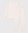 Pyjama femme en coton ajour&eacute; beige/rose/multicouleur