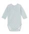 Body naissance bébé garçon manches longues laine et coton bleu FRAICHEUR/gris TEMPETE