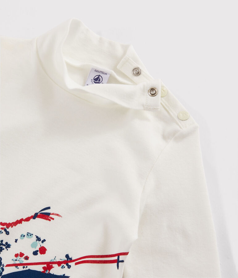 Sous pull s&eacute;rigraphi&eacute; enfant fille blanc