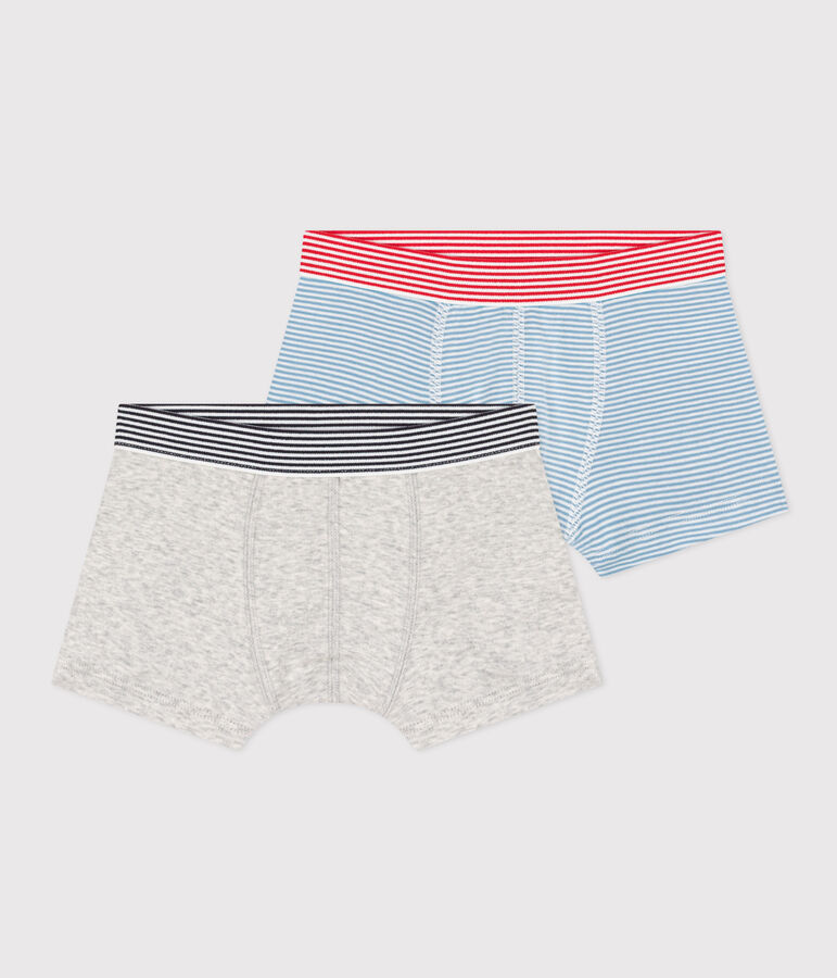 Lot de 2 boxers en coton petit gar&ccedil;on multicouleur