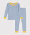 Pyjama ajusté en coton rayé enfant bleu BEACH/ MARSHMALLOW