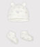 Lot bonnet naissance et chaussons bébé en tubique variante 1
