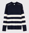 Pull marin en laine Femme bleu SMOKING/blanc MARSHMALLOW