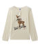 T-shirt manches longues fille à motif beige COQUILLE/rouge FROUFROU