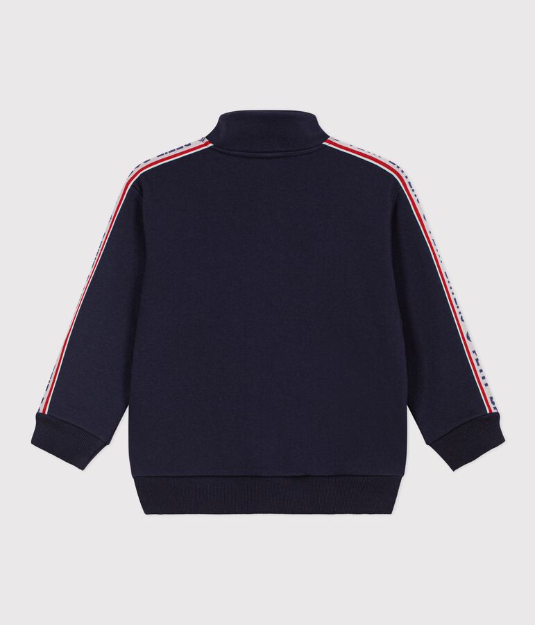 Sweatshirt zipp&eacute; enfant en coton bleu SMOKING