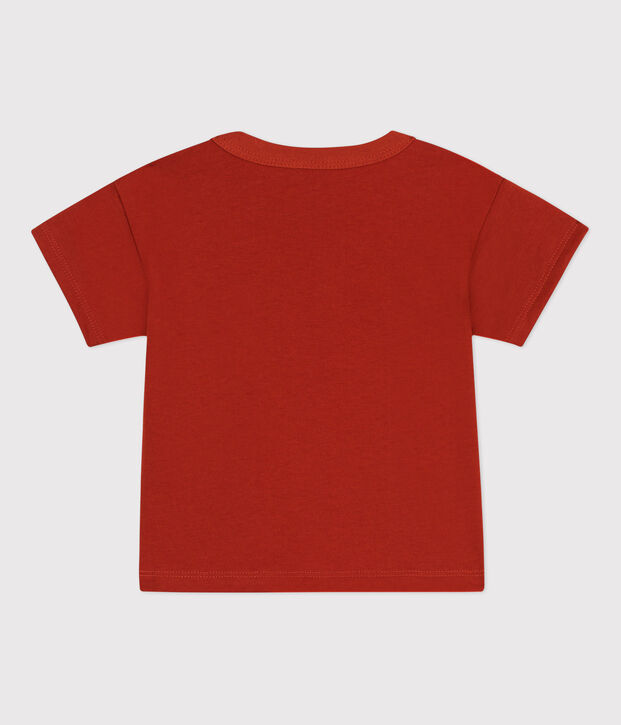 Tee-shirt manches courtes b&eacute;b&eacute; en jersey avec motif rouge