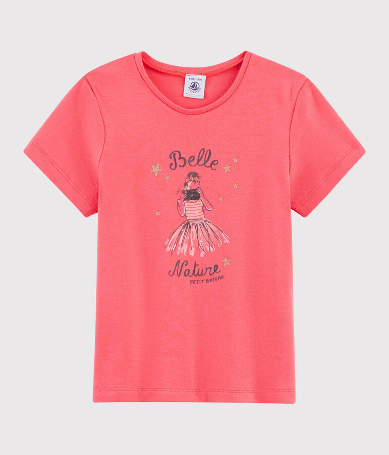 Tee-shirt manches courtes enfant fille rose