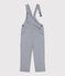 Salopette en toile de coton rayée enfant fille bleu MEDIEVAL/blanc MARSHMALLOW